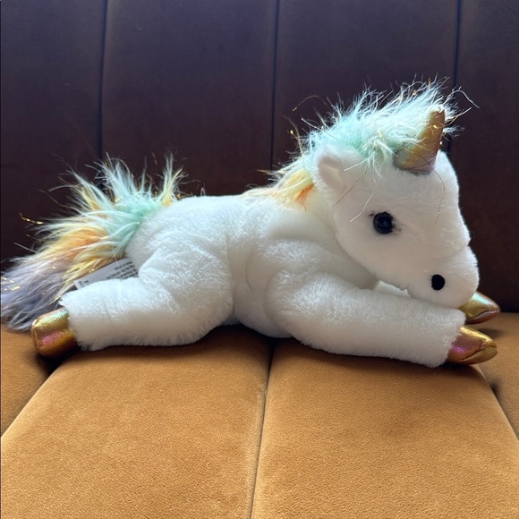 FAO Schwarz Other - FAO Schwarz Plush Unicorn Toy with Gold Accents Soft Plush Toy 14”